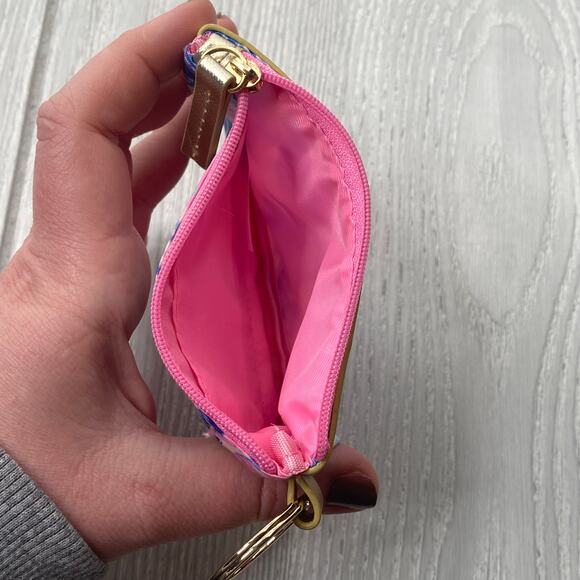 Lilly Pulitzer Pink & Blue Shade Seekers ID Care Coin Purse Mini Wallet - Picture 5 of 8